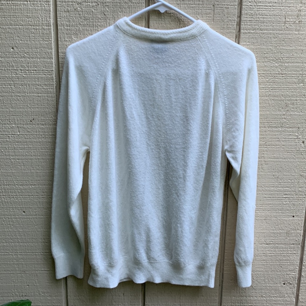Vtg Designers Originals Winter White Cardigan Sweater Sz S button-up MADE IN USA - Picture 15 of 16